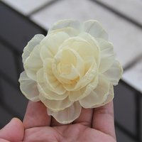 10Pcs 9cm Camellia Rose Chiffon Fabric Artificial Flower Head For Wedding Dress Clothing Decoration Headdress