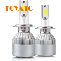 car led headlights 2Pcs C6 H4 H7 H11 9005 9006 7600LM 36W LED Car Headlight Hi / Lo Beam Light Bulbs colour 6000K