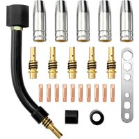 24 Stück 15ak Schweiß brenner Verbrauchs material Elektroden schutz Cup Link Rod Spitzen Schwanenhals Biegung 0,8mm/1,0mm für Mig Schweiß maschinen