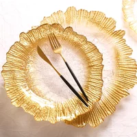 European Vintage Western Food Plate Golden Sun Lace Plate Home Cold Steak Salad Plate Dessert