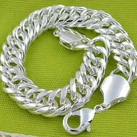 Wholesale 925 Silver Noble 10MM Chain Solid CHAIN Bracelet for Women Men Charms Party Gift Wedding Fashion Jewelry