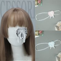 Women Lolita Gothic Eye Mask Heart Bow Lace Accessories Cosplay Anime Cross One-eye Eyewear Girls Clothing Props Friends Gifts
