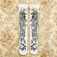 Emo girl Y2K fairy long socks Streetwear woman Gothic Cool Girl Over Knees Socks Punk Y2k Style Gothic Print Socks 90s Cute girl