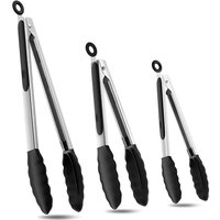 Silicone BBQ Grilling Tongs Kitchen Cooking Salad Bread Serving Tong Non-Stick Barbecue Clip Clamp Stainless Steel Tools Gadgets