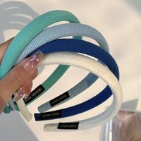 Mint Blue Knitted Cotton Headbands Thin Hairbands For Women Girls Chic Hair Holder Solid Plain Bezel Simple Hair Accessories