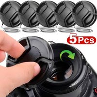 1/3/5Pcs Universal Camera Lens Cap with Hanging Strap for Canon Nikon Sony Fuji Olympus DSLR Camera Lens Cover 49/52/55/58/62mm