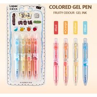 4 Pcs/Set Creative Fruit-Scented Colored Gel Pens 0.5mm Portable Short Pocket Pens for School Office Note-Taking Stationery