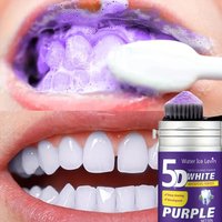 Simple Purple Brightening Powder - Conceals Stains, Non-Sensitive - Enamel-Safe Toothpaste Whitening Powder Suitable for Coffee, Tea, Food, Wine, and Tobacco Stains.