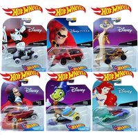 Mattel Hot Wheels Disney 6 Series 1/64 Pluto Anna Olaf Pumbaa Wall Elsa Belle Baymax Collectible Car Toys Diecast Vehicle Gift
