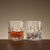 2pcs Set 315ml Luxury Set Whiskey Liquor Glasses European Vodka Glass Thick Bottomed Crystal Glass Cup Transparent Restaurant