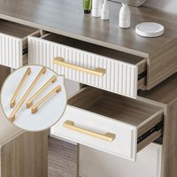10-12PC Modern Aluminum Alloy Gold Kitchen Cabinet Handles and Knobs Drawer Handles Wardrobe Door Pulls Furniture Hardware