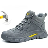 Man's Safety Shoes Steel Toe Work Shoes Grey Anti Smashing - Anti Piercing High Quality Size38-45 Male Work Boot Indestructible