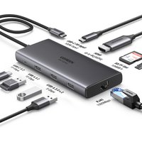 UGREEN USB-C HUB to 4K60Hz HDMI RJ45 Gigabit PD100W SD&TF USB3.2 10Gbps Splitter for MacBook Laptop Accessories Docking Station