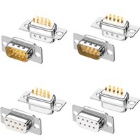 10PCS DB9 D-Sub Connectors Plug jack socket adapter RS232 9 Pin Male Female Mount serial port DP9 Solder