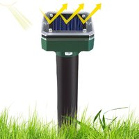 Solar Powered Ultrasonic Sonic Mole Pest Rodent Repeller Rodent Deterrent Vibration Wave LED Lights For Yard Garden Park Farm