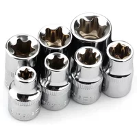7pcs 3/8In Star Torx Socket E Type E8 E10 E11 E12 E14 E16 E18 Hand Tools Sleeve Converter Wrench Sleeve Joint Converter Set