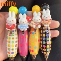 Kawaii Miffy Cute Ball Pen Cartoon Rabbit Creativity Student Multifunctional Portable Sign Pen Friend Girl Festival Gift