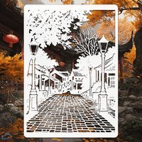 A4 29 *21cm retro street pattern DIY Stencils Wall Painting Scrapbook Coloring Embossing Album Decorative Paper Card Template,
