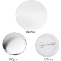 100 Sets 37mm Badge Pin Button Parts Badge Making Supplies DIY Crafts Materials Badge Making Materials