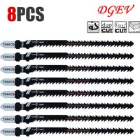 Double-Sided Jigsaw Blades 4/8-Pack T344Cb for Efficient Curved Cutting, Wood & Plastic Saber Saw Blades Set for Diyers & Carpen