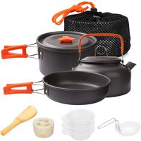 Kit d'ustensiles de cuisine de Camping, ensemble de cuisine en plein air, équipement en aluminium, Pot d'extérieur, vaisselle de voyage, cuisine randonnée pique-nique barbecue 1 pièce/1 ensemble