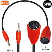 90 ° Elbow MIDI To TRS 3.5mm Male To DIN 5Pin Female Audio Plug To MIDI Audio Adapter Cable 0.5M