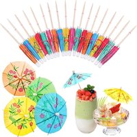 50/100Pcs Paper Drink Cocktail Umbrellas Mini Cake Topper Picks Cocktail Parasols Tropical Hawaiian Party Cupcakes Decoration