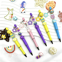 8Pcs Rabbit and Chick Easter Theme DIY Beaded Ballpoint Pen Set with Hearts