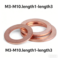 5PCS-100pcs M3 M4 M5 M6 M8 M10 M thickness 1MM-3mm Solid Copper Washer Shim Flat Ring Gasket Rings Seal Plain Washers