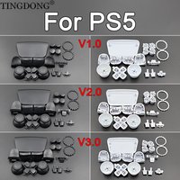 For PS5 V1.0 V2.0 V3.0 Black White D-pad Share Buttons Kit Key Replacement Shell Case Cover L1 R1 L2 R2 Joystick Cap