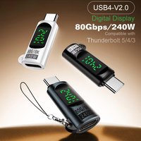USB 4.0 Type C Adapter with Digital Display PD240W 80Gbps 8K 60Hz USB C Male to Female for iPhone Samsung Xiaomi MacBook