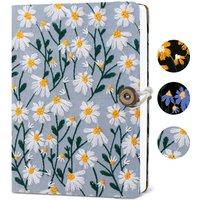 A5 A6 Knitting Embroidery Notebook Blank 100 Sheets 200 Pages Daisy Flower Notepad with Bookmark Journal Sketchbook