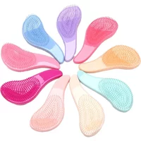 Magic Anti-static Hair Brush Handle Tangle Detangling Comb Candy Color Shower Electroplate Massage Comb Salon Hair Styling Tools