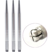 50 Pcs Aluminum Alloy Manual Eyebrow Tattoo Pen Permanent Makeup Microblading Pen For 3D eyebrow tattoo embroidery Needle handle