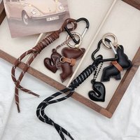 Trendy Bag Hanging Charm Heart shape Braided Rope Key Ring Versatile Keychain Pendant Backpack Decoration Accessories Gifts