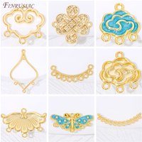 18K Gold Plated Brass Connectors For Earrings,Multi Strand Jewelry Findings,DIY Connector For Beads,Bracelets Accessories