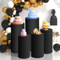 Cylinder Pedestal Stand Covers, Spandex Cylinder Stand Covers for Party, Wedding or Event Decor - Only Contains Cylinder Covers