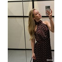 New Spring Summer Women European Style Elegant Halter Neck Polka Dot Midi Long Dress Fashion All-Match Casual Party Dresses