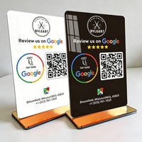 Personalized Printing Custom Logo Acrylic NFC Smart Card Instagram Google Review Stand Programmable RFID Contactless NFC Stand