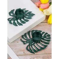 Creative Modern Style Candlelight Turtle Leaf Candle Holder Metal Candle Stands Decorative Wrought Iron Candelabra New Arrive