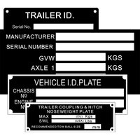 Special order for Aluminium VIN plate DO NOT order Until you have check with us SERIAL ID TAG PLATE DATA AR TRUCK