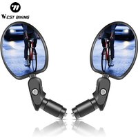 WEST BIKING Bicycle Rearview Mirror 360° Rotation Clear Vision Bar End Cycling Rear View Mirror MTB Road Bike Accessories