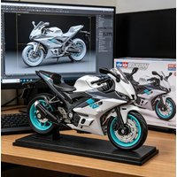 1:18 Yamaha R3 Sportbike Alloy Metal Diecast Model Motorcycle Home Trendy Ornaments & Computer Desktop Decoration Birthday Gifts