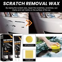 120ml Car Scratch Removal Wax Kit for Light Scratches Stain,Auto Paint Scratch Repair Polish with Sponge&Towel,Car Detailing Wax