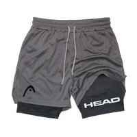 Anime Berserk Head Running Shorts Men Fitness Gym Training 2 in 1 Sports Quick Dry Workout Jogging Double Deck Summer