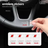 Car Steering Wheel 3D Sticker Decals Emblem Badge Car Styling For Audi A8 A5 A6 C5 C6 C7 A7 A3 A4 B5 B6 B7 B8 B9 D3 Q3 Q5 Q7 TT