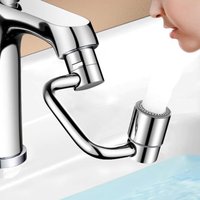 Universal 1080° Swivel Faucet Aerator Bathroom Sink Extender Splashproof Stainless Steel Tap Nozzle with Adapter
