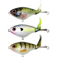 3 In 17g Popper Topwater Fishing Lure Artificial Hard Bait With Soft Rotating Tail With Hooks For Bass Fishing Tackle