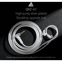 QKZ KZ A2 3.55MM Wired Earphones Cable Upgraded Silver Plated With Microphone Headphone Cables In Ear Monitor Original Headset