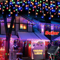 Solar Powered Ice Strip Lights Outdoor Waterproof Christmas Decorative Lights with 8 Modes for Room Garden Yard Halloween Decor
